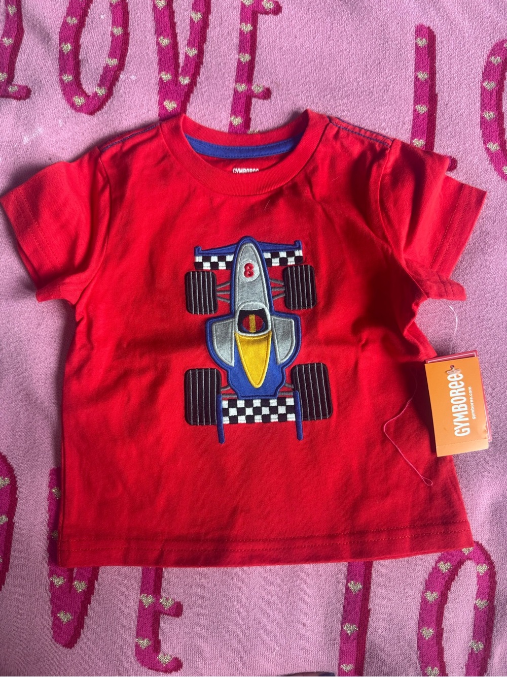 Gymboree Red Short-Sleeve Tee with Race Car Applique
